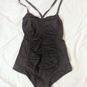 Malia Mills Dionne Maillot One-Piece Swimsuit, Sequoia Brown, Size 6 C/D/DD(E)
